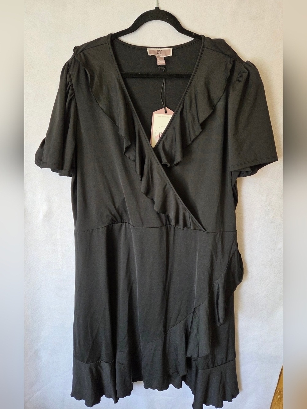 BY Design Womes Black Asymmetrical Ruffle Dress - Picture 7 of 16